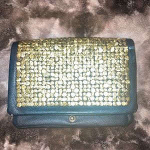 🖤 Black clutch with gold embellishments🖤